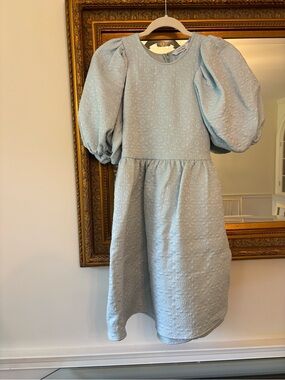 & Other Stories Light Blue Puff Sleeve Mini Dress